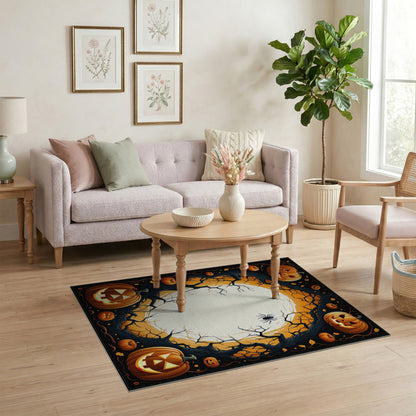 Pumpkin Moon Halloween Area Rug