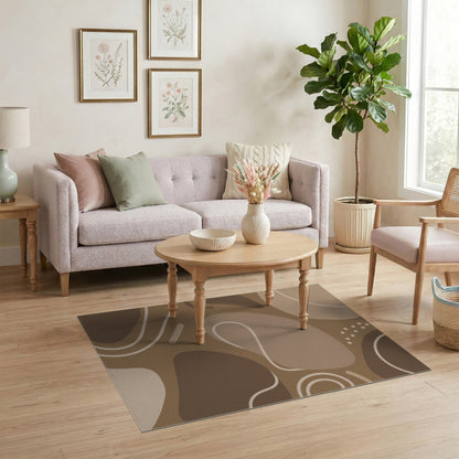 Organic Abstract Brown Area Rug