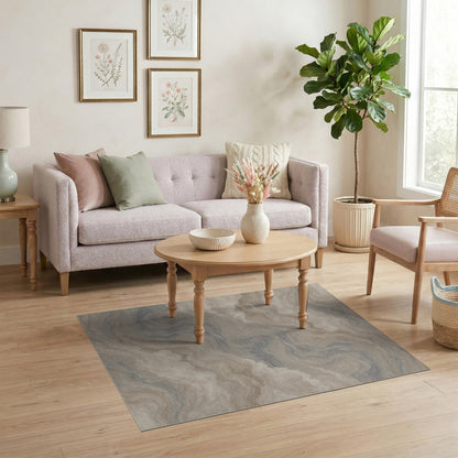 Beige Cloud Swirl Abstract Area Rug