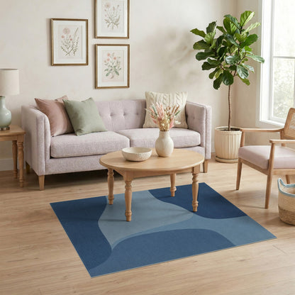 Flowing Blue Abstract Area Rug