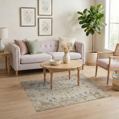 Beige Floral Vintage No. 75 Area Rug