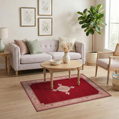 Red Persian Medallion Area Rug