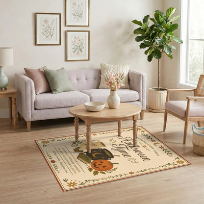 Beige and Neutral Halloween Tyme Vintage Area Rug