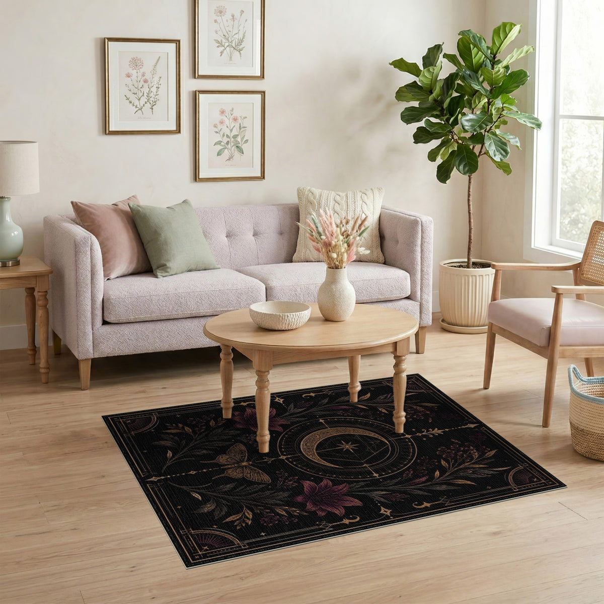 Mystic Crescent Moon Lily Area Rug