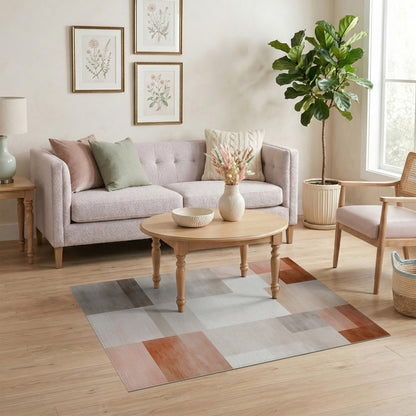 Beige and Neutral Abstract Area Abstract Beige Geometric Area Rug
