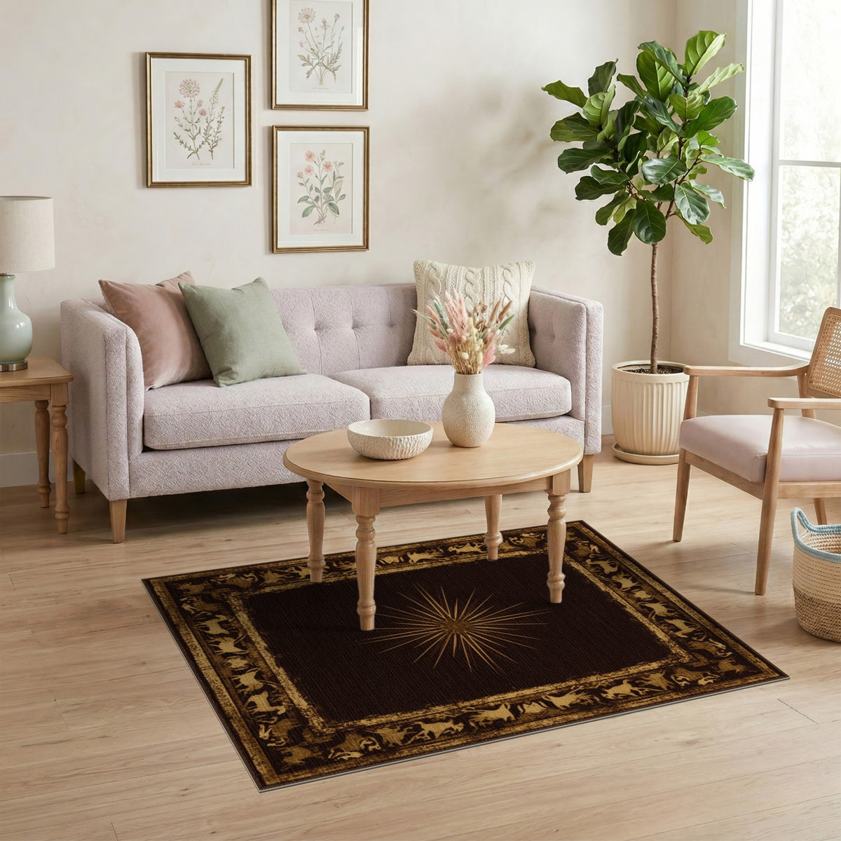 ODIKA Gold Starburst Heritage Tribal Rug