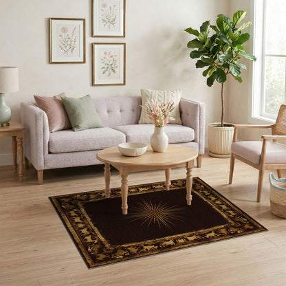 ODIKA Gold Starburst Heritage Tribal Rug