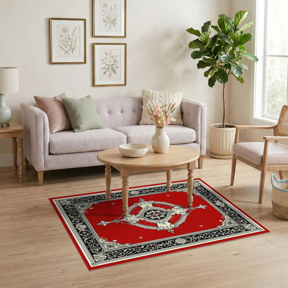 Red Traditional Persian Red Ornate Medallion Persian Area Rug