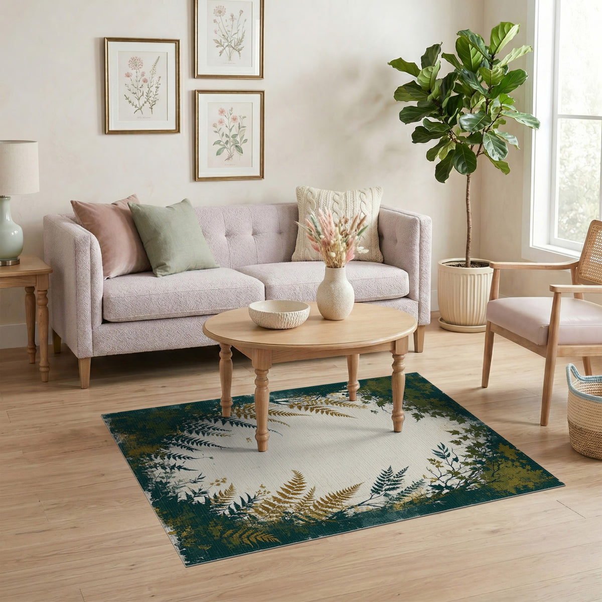 Distressed Fern Green Area Rug