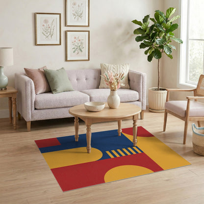 Multi-color and Patterns Bold Geometric Color Block Area Rug