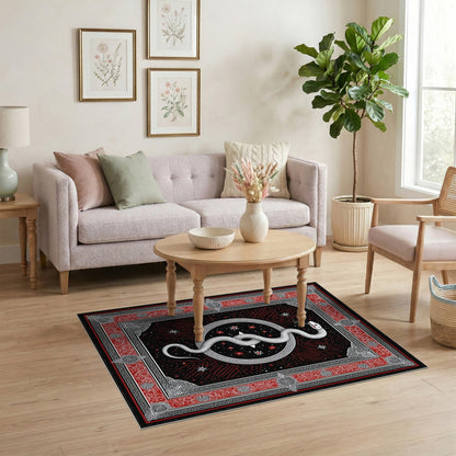 Mystic Serpent Black White Area Rug
