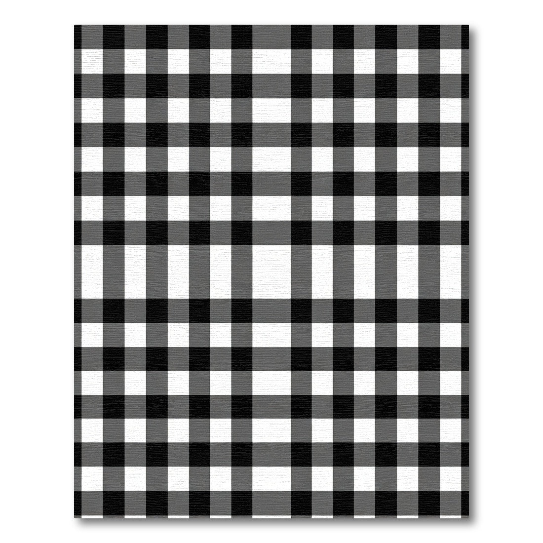 Black White Gingham Plaid Checked Rug