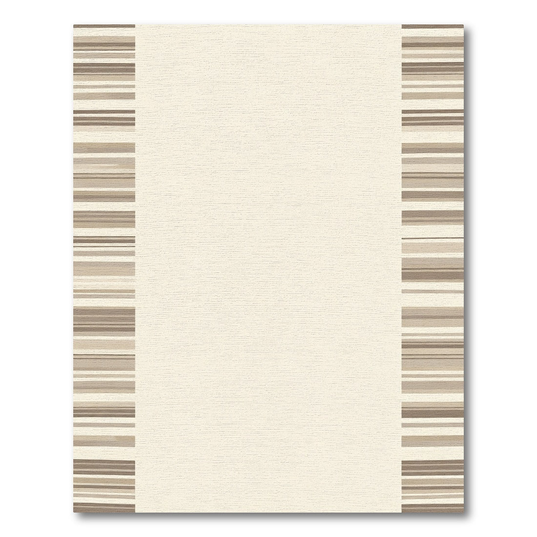 Neutral Toned Horizontal Stripe Border Rug
