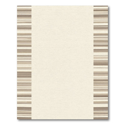 Neutral Toned Horizontal Stripe Border Rug