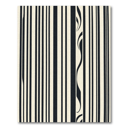 Black and Cream Abstract Stripe Rug