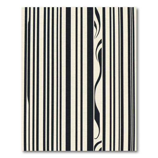 Black and Cream Abstract Stripe Rug