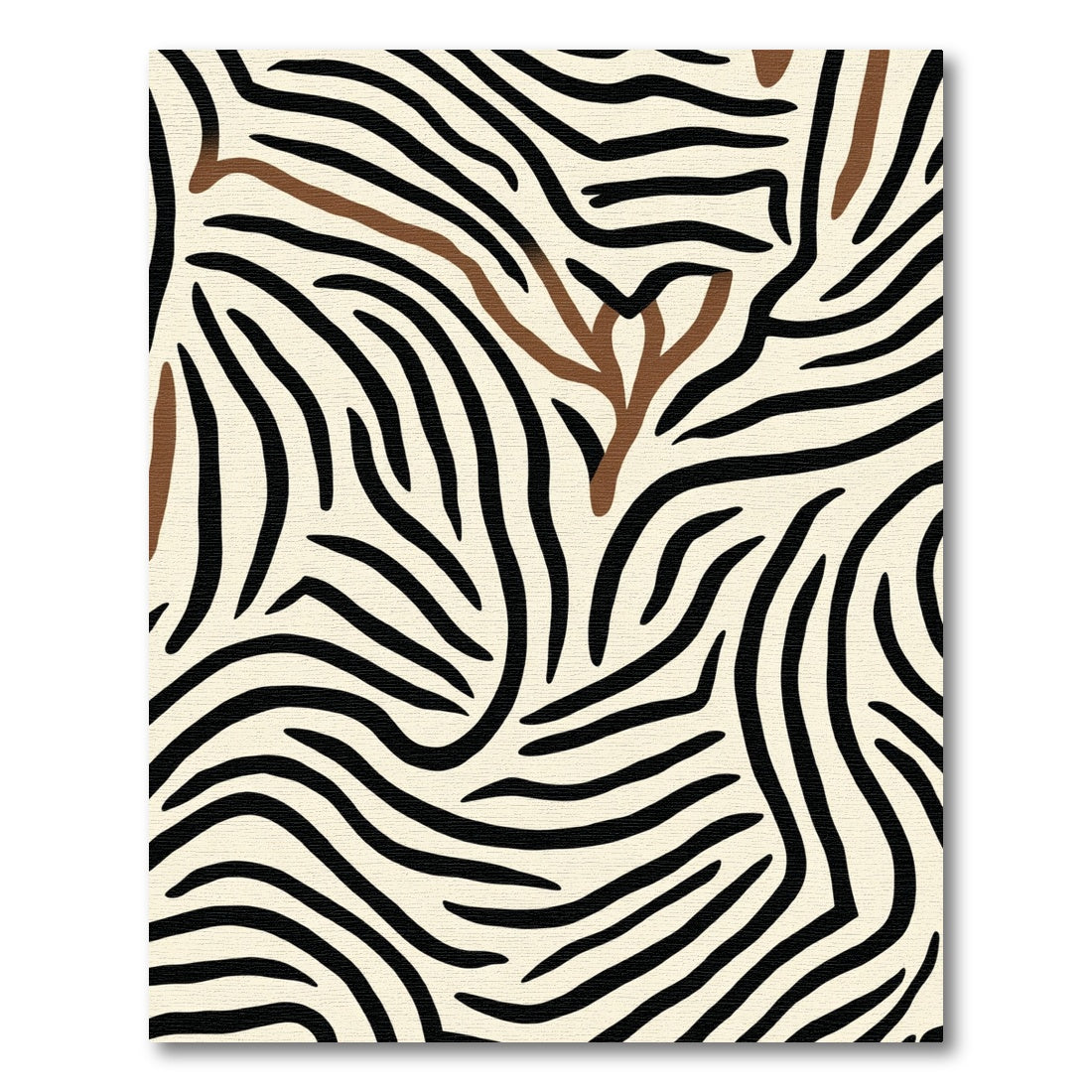 Bold Black Brown Zebra Stripe Rug