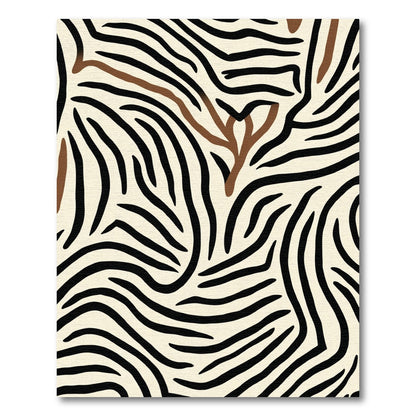 Bold Black Brown Zebra Stripe Rug