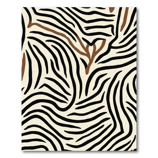 Bold Black Brown Zebra Stripe Rug
