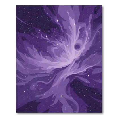 Purple Cosmic Swirl Nebula Stars Rug