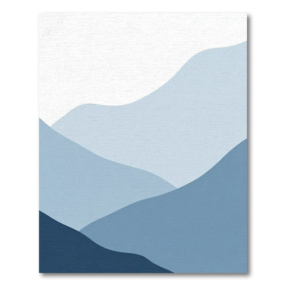 Abstract Blue Gradient Hills Rug