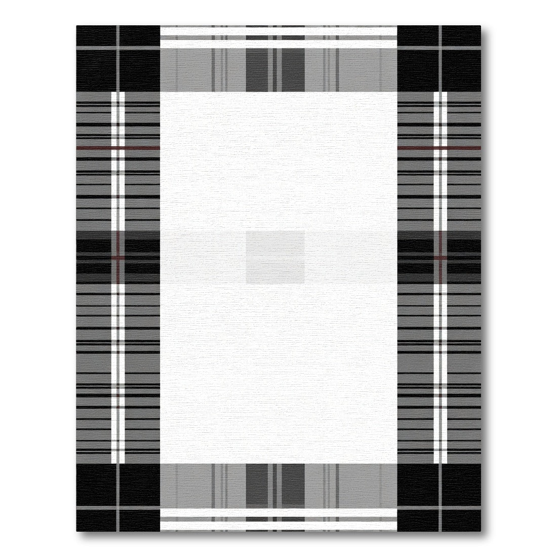 Classic Black Gray Tartan Check Rug