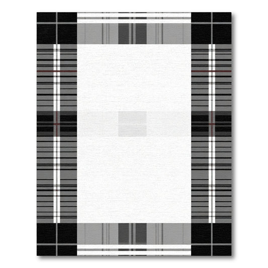 Classic Black Gray Tartan Check Rug