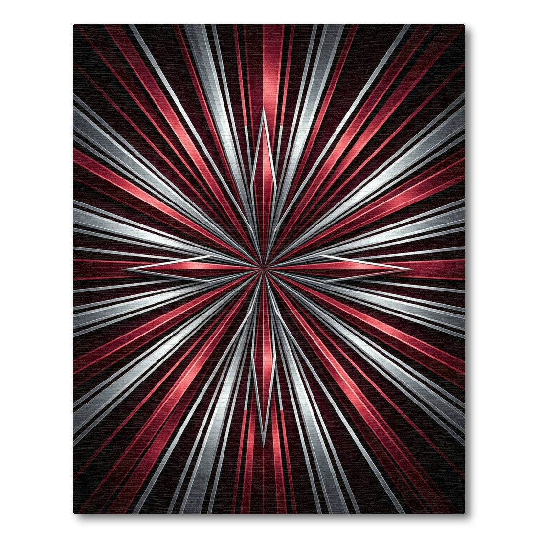 Radiant Red Silver Starburst Rug