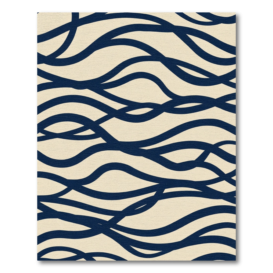 Navy Blue Intertwined Abstract Lines Rug