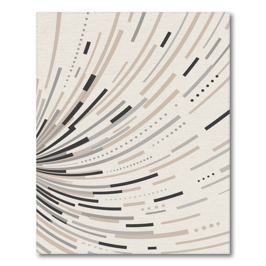 Beige Geometric Lines Beige and Neutral Area Rug