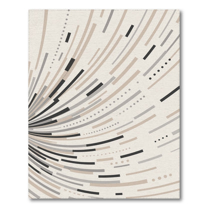 Beige Geometric Lines Beige and Neutral Area Rug