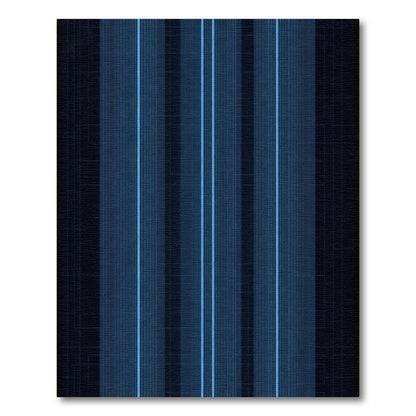 Modern Blue Striped Geometric Rug