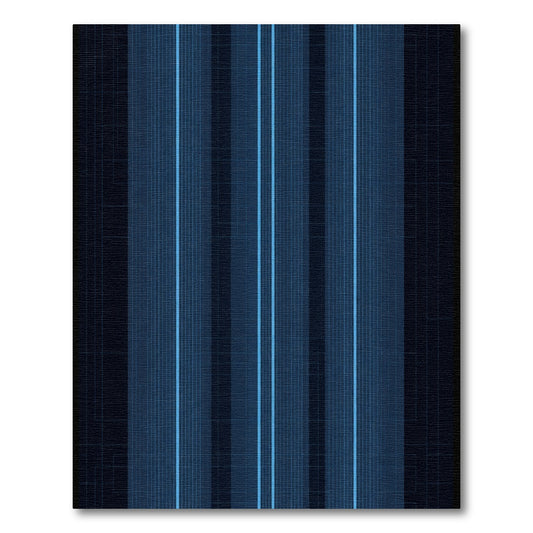 Modern Blue Striped Geometric Rug
