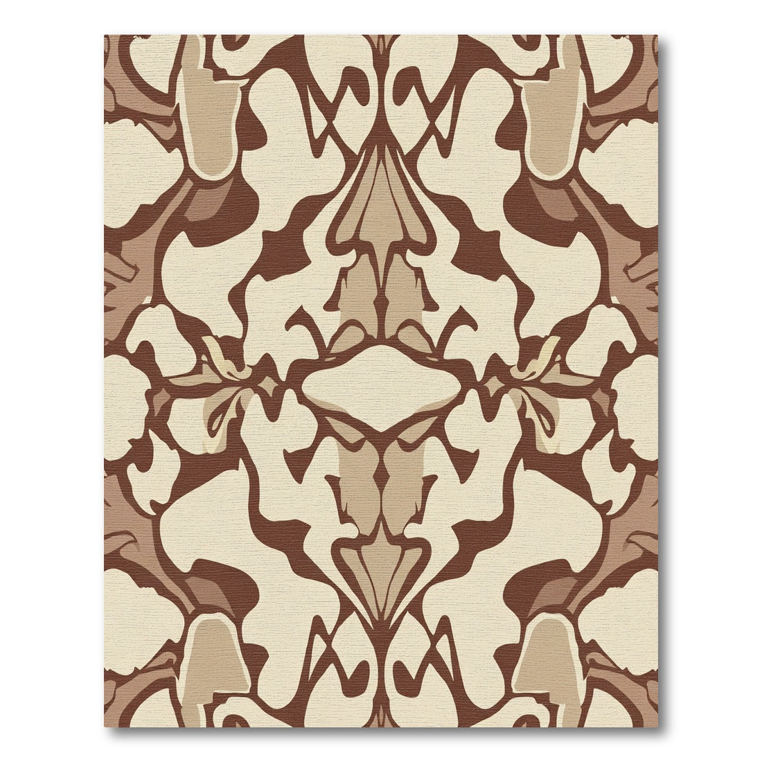 Earthy Abstract Floral Symmetry Rug