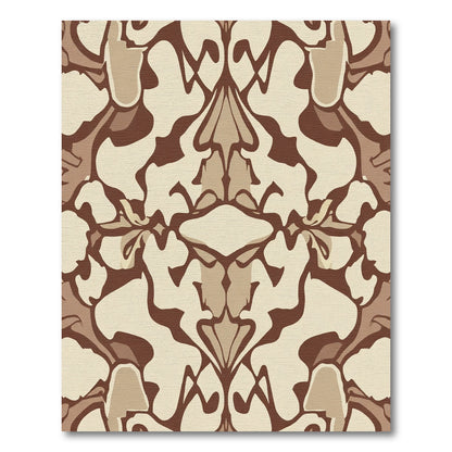 Earthy Abstract Floral Symmetry Rug