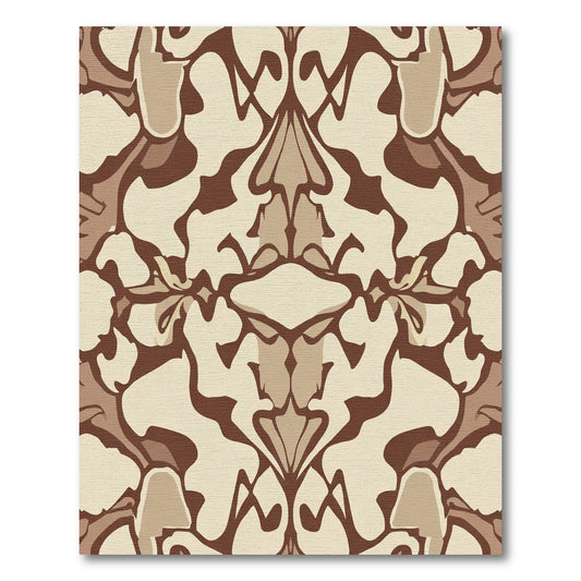 Earthy Abstract Floral Symmetry Rug