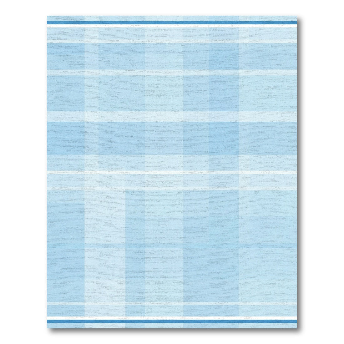 Soft Blue Plaid Window Pane Rug