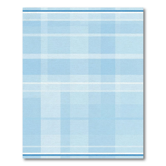 Soft Blue Plaid Window Pane Rug