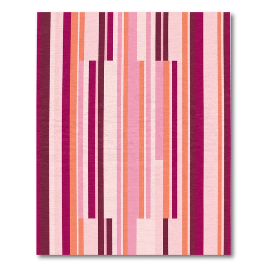 Vibrant Pink Orange Vertical Stripe Rug