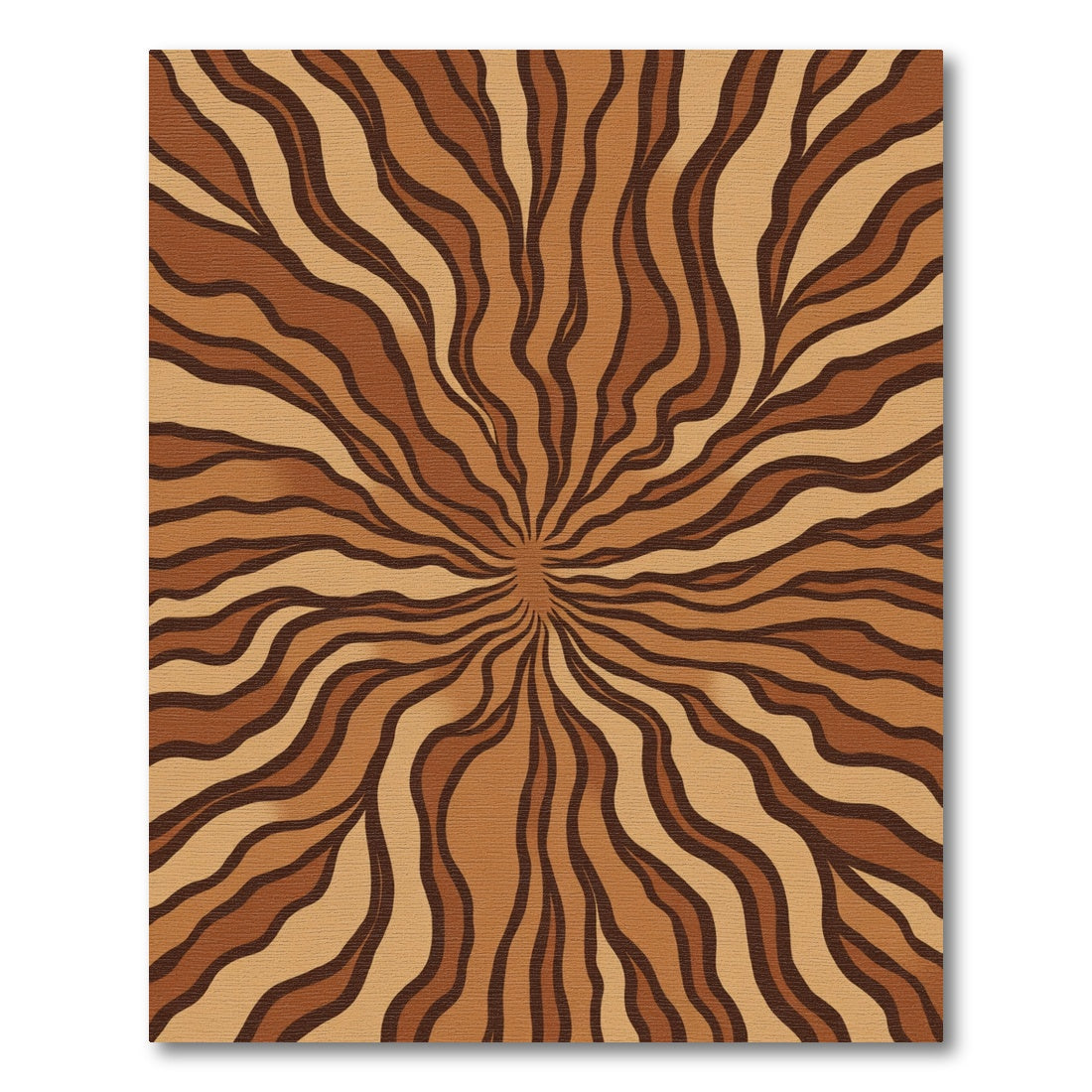 Earthy Brown Swirl Radial Rug