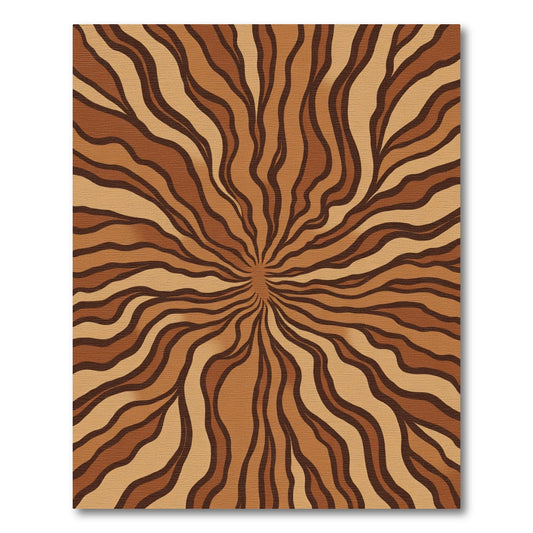 Earthy Brown Swirl Radial Rug