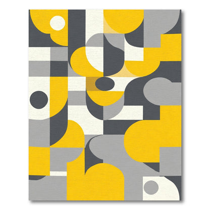 Modern Geometric Sunburst Abstract Rug