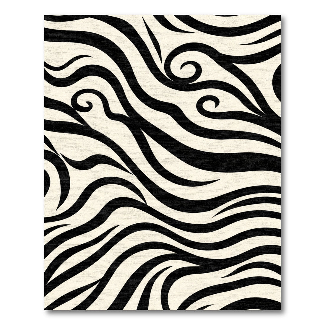 Cream Black Abstract Swirl Rug