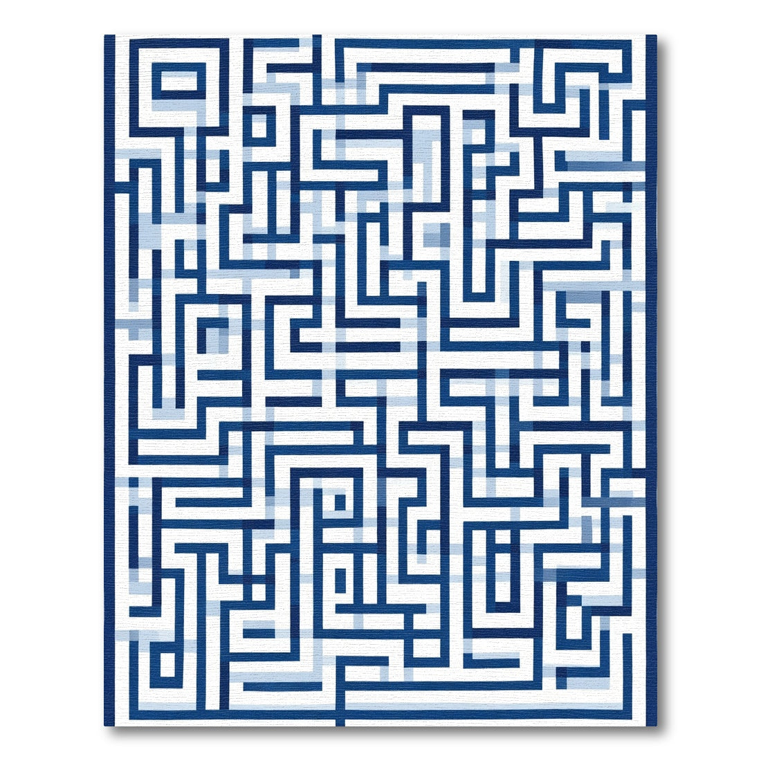 Navy Blue Geometric Labyrinth Rug