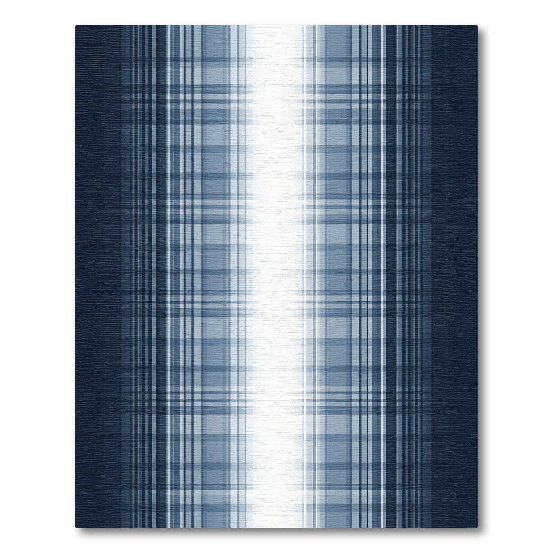 Deep Blue Gradient Plaid Rug