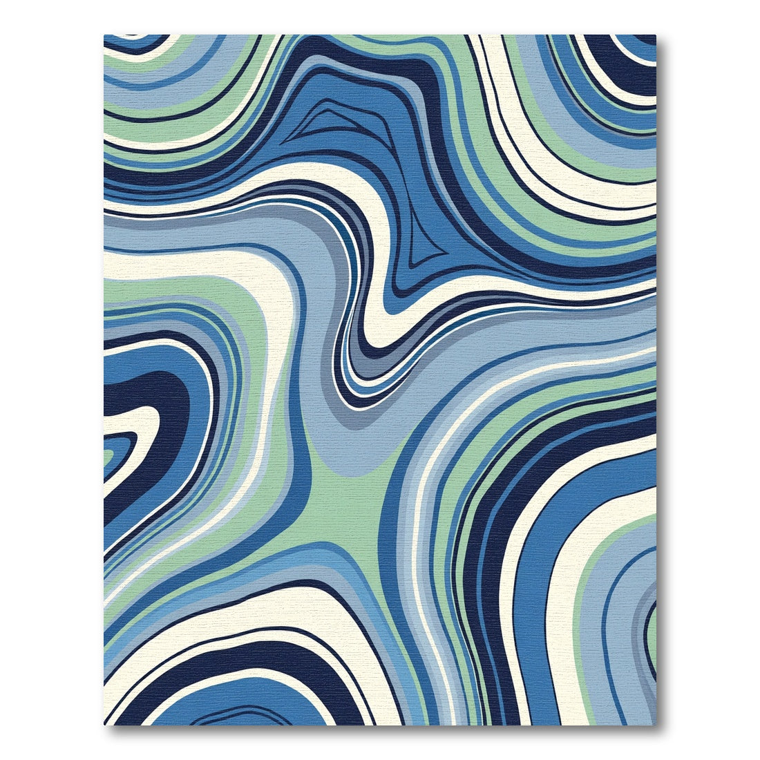 Blue Green Agate Swirl Lines Rug