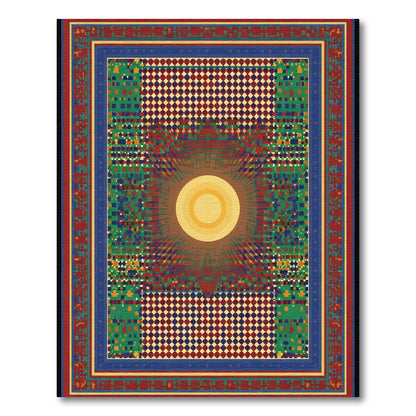 Vibrant Yellow Sun Geometric Textile Rug