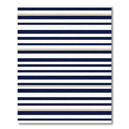 Navy White Tan Stripe Rug