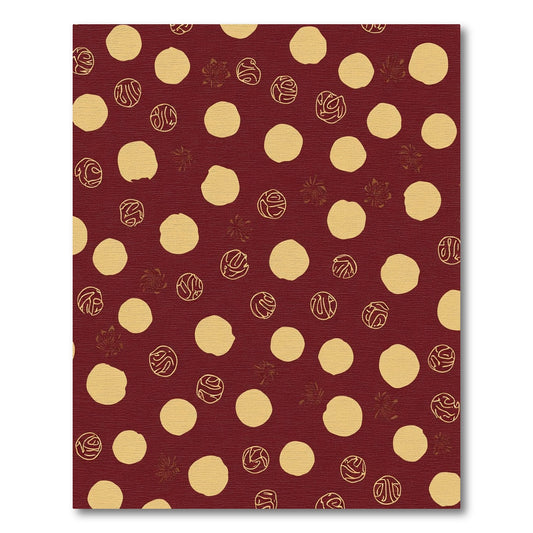 Crimson Gold Polka Dot Orbs Rug