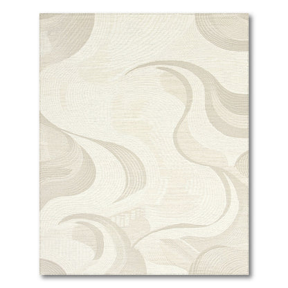 Cream Abstract Wave Swirl Rug
